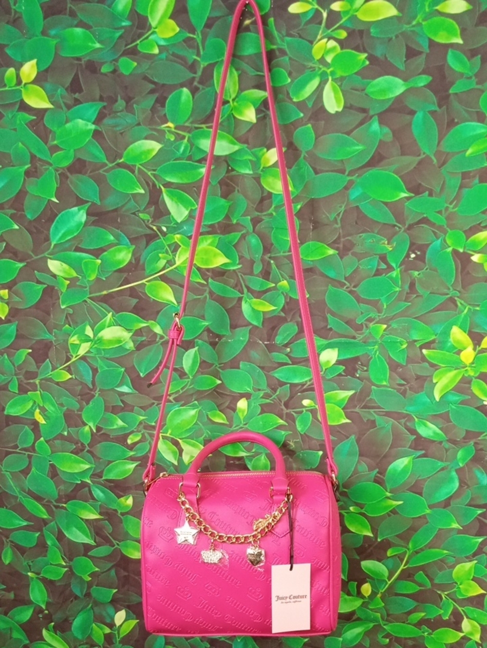 👜🍒 Juicy Couture Pink Not Your Babe Satchel Crossbody Bag